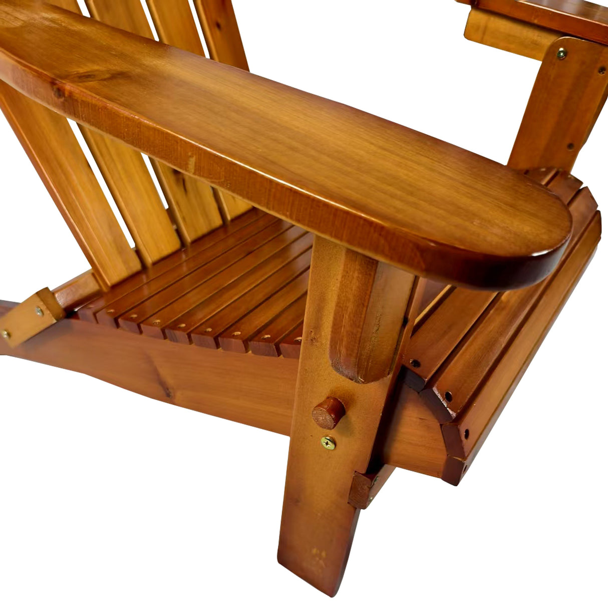 Foldable Solid Wood Adirondack Chair in Oak Finish