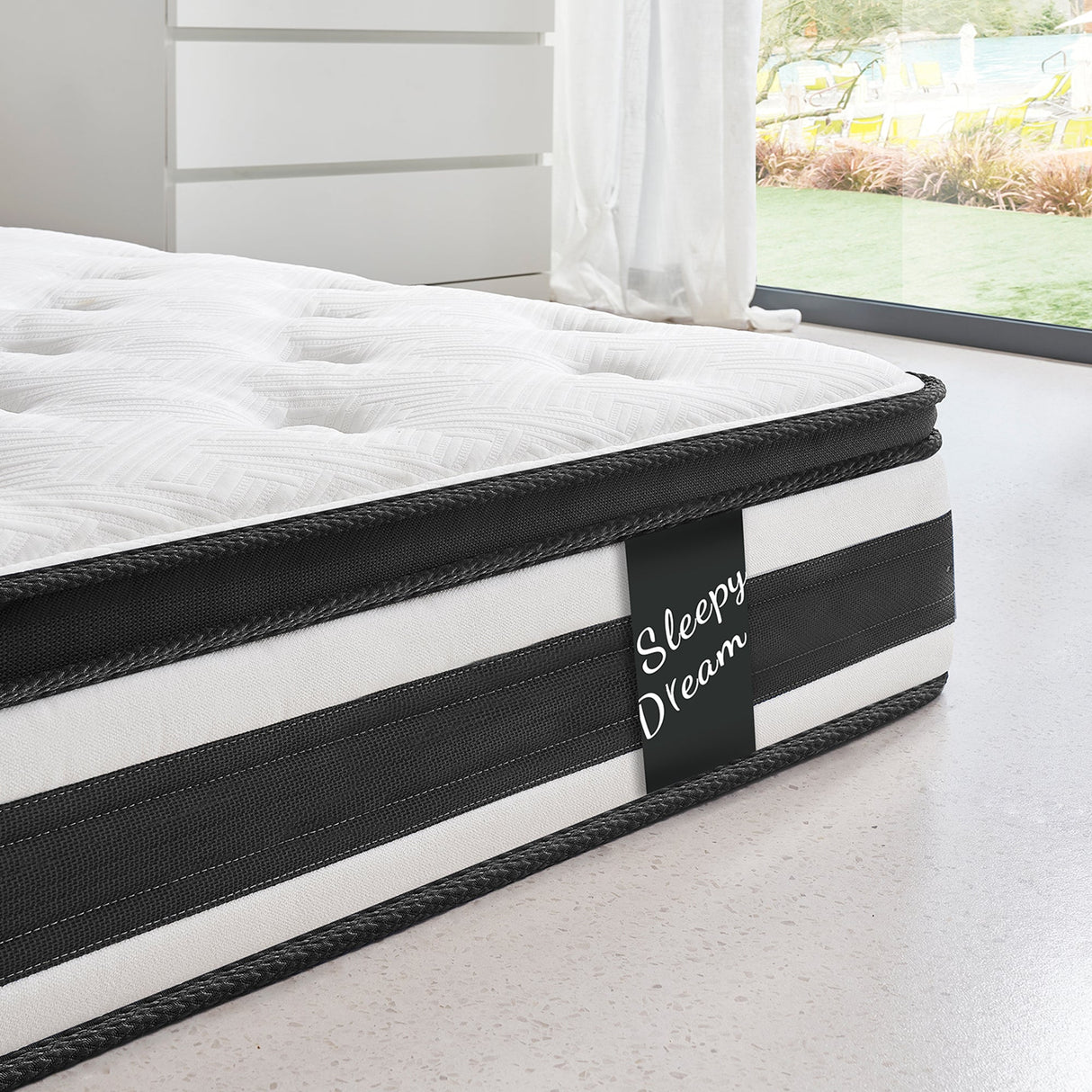 12 Inch King Size Hybrid Mattress with 7-Zoned Memory Foam and Pocket Springs