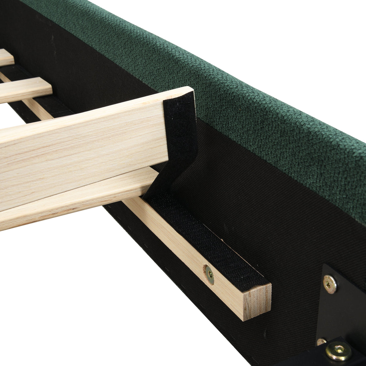 King Size Upholstered Platform Bed Frame with Rounded Corners