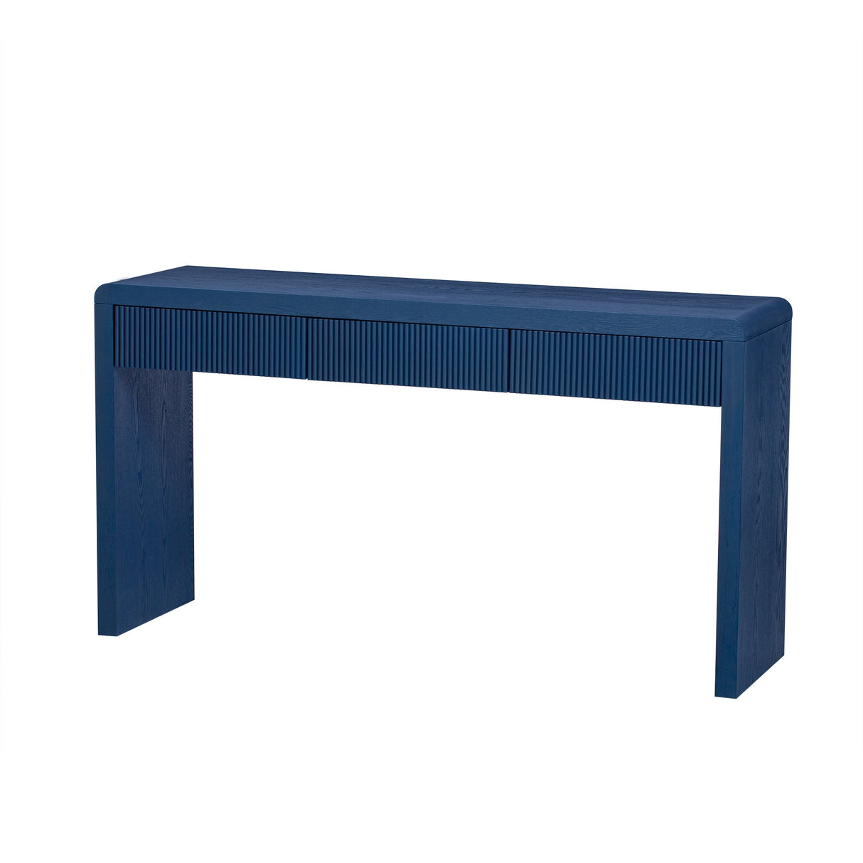 TREXM Rustic Console Table with 3 Fluted Drawers