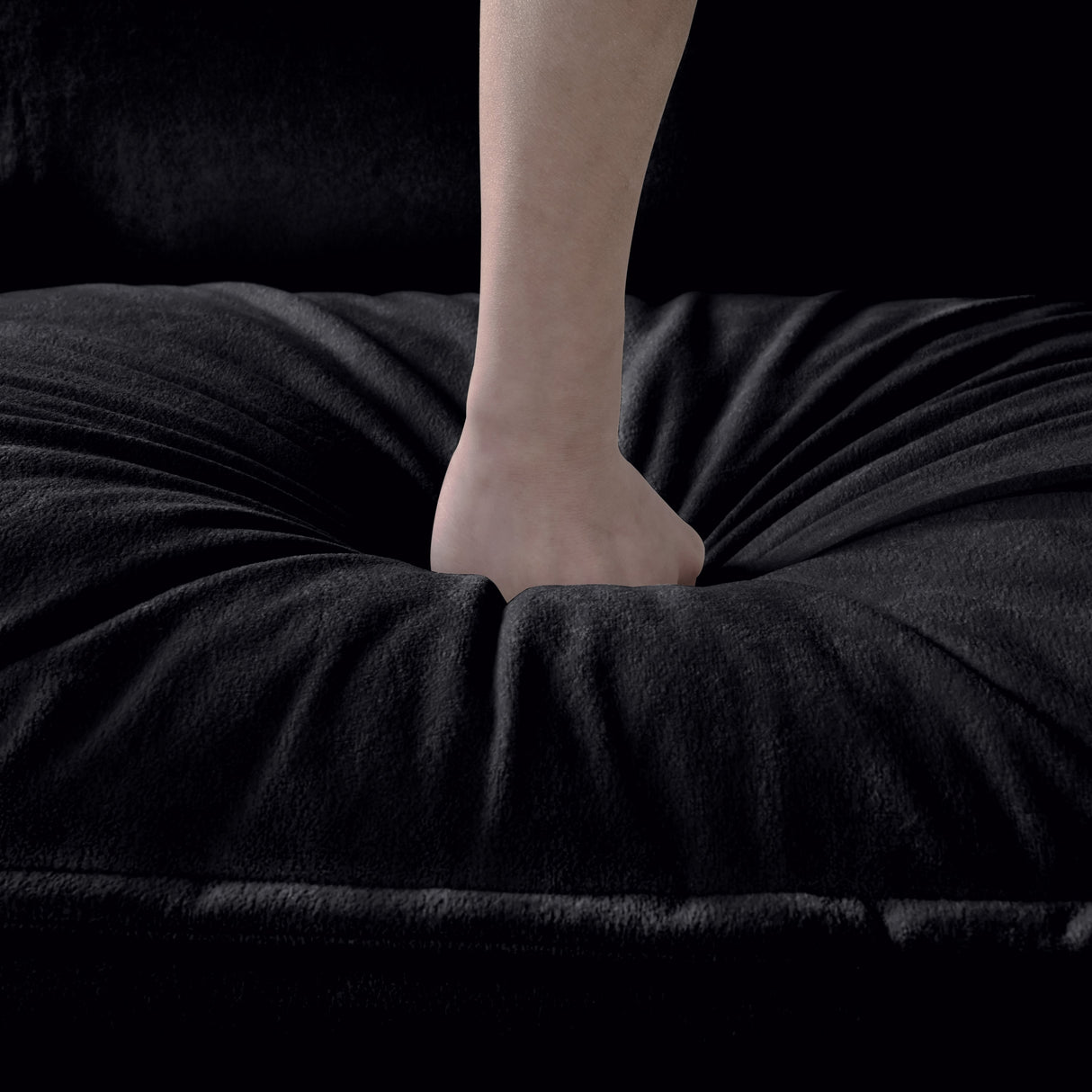 Luxury Chenille Ottoman with Double-Layer Cushion