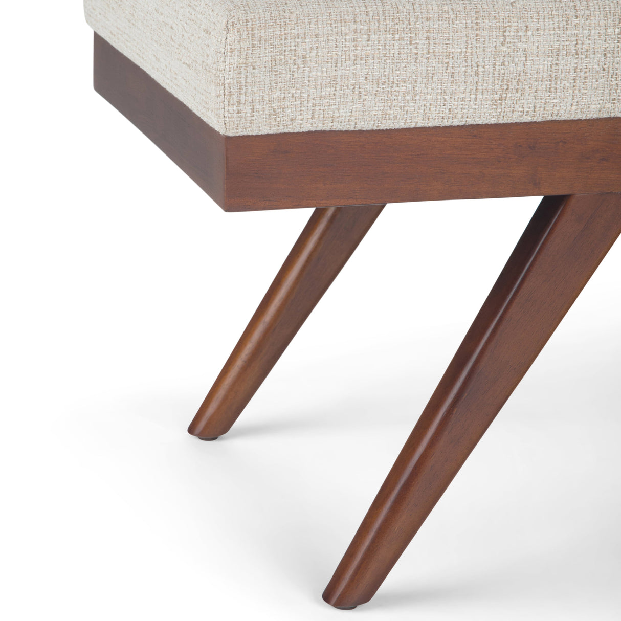 Chanelle - Mid Century Ottoman Bench - Platinum