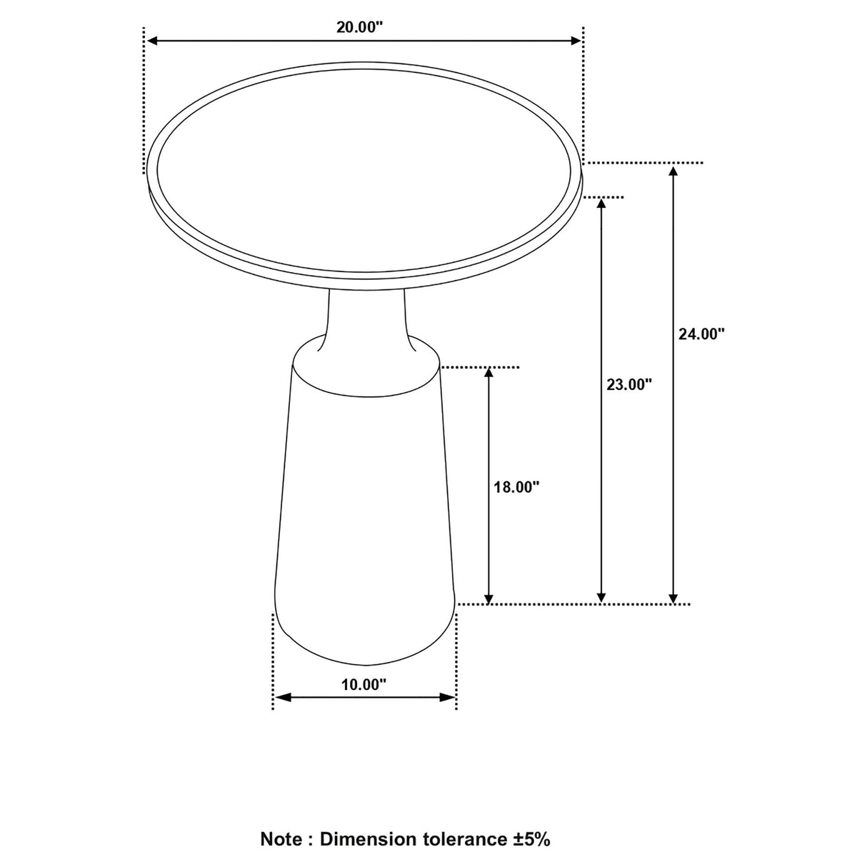 Stain Pedestal Accent Round Table With Lipped Top - Black