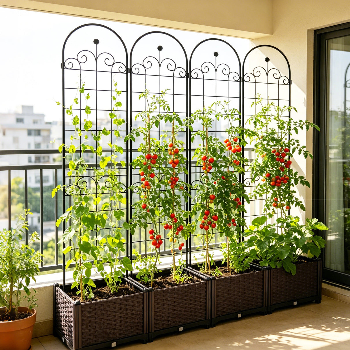4 Pack Metal Garden Trellis for Climbing Plants