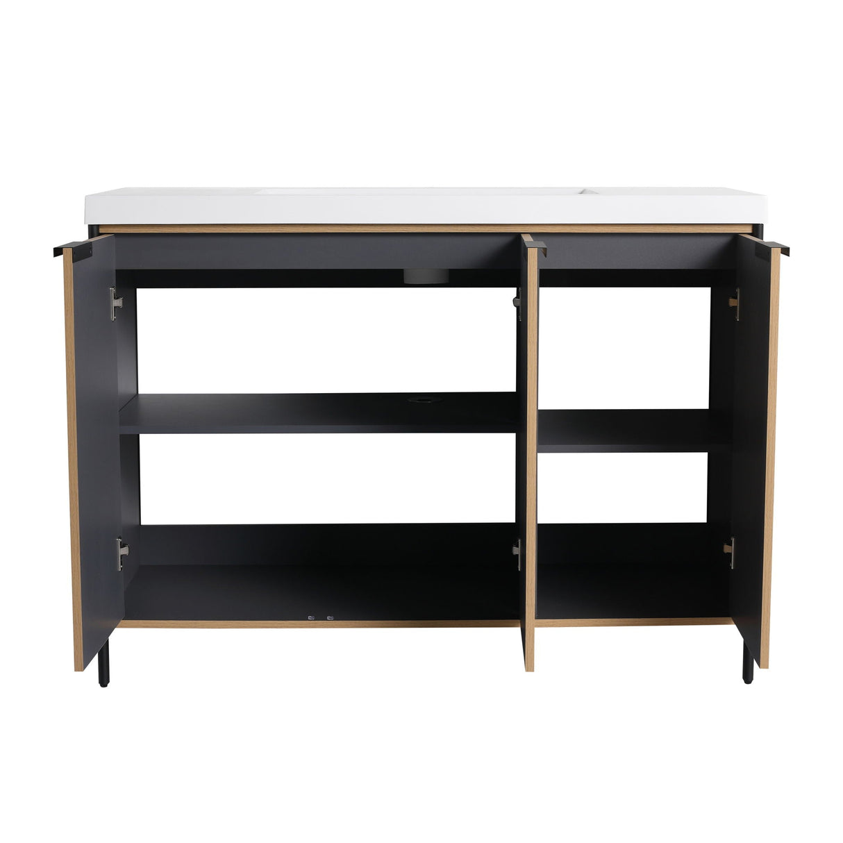 Modern Freestanding Bathroom Vanity With Resin Sink & Soft Close Cabinet Doors