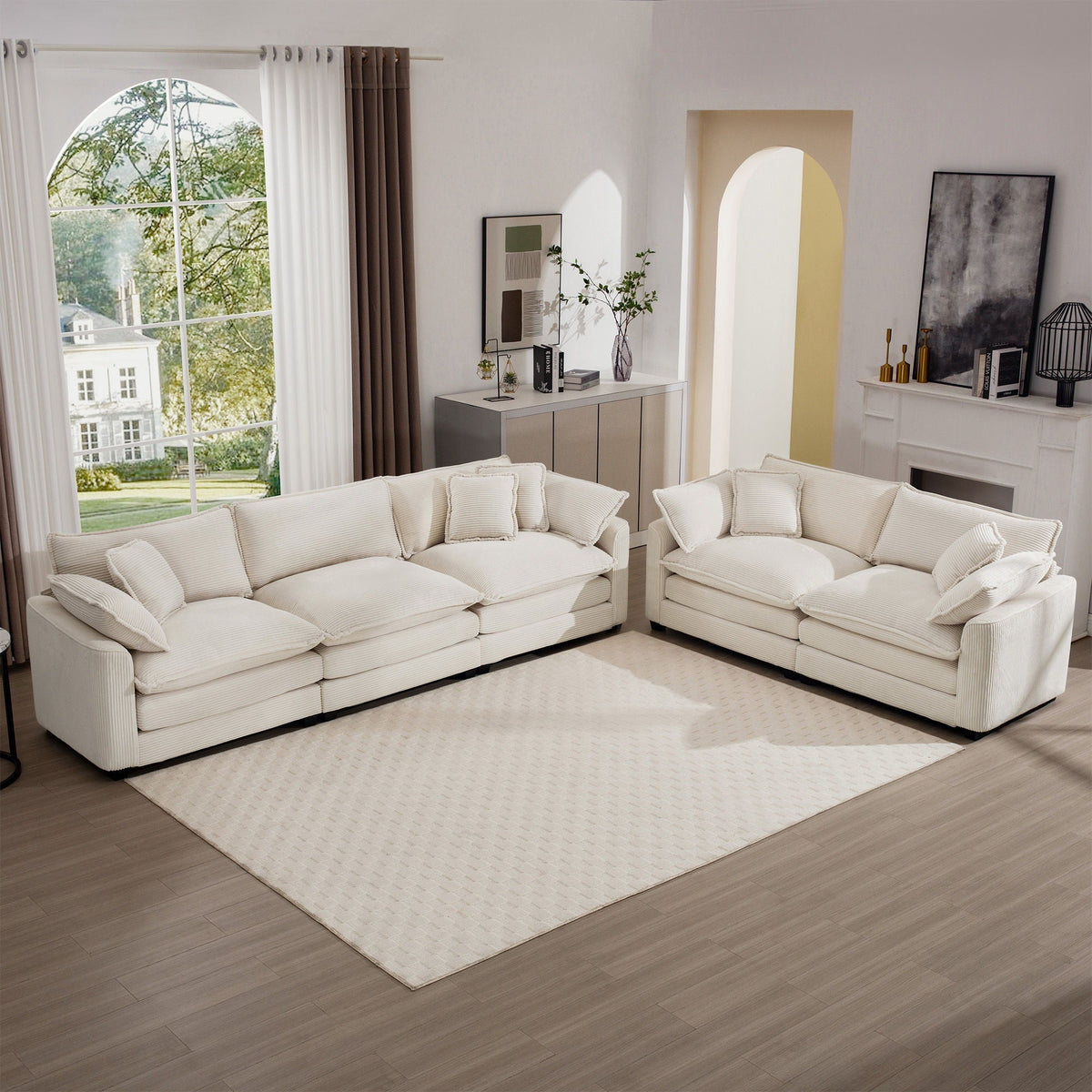 Elegant Oversized Sectional Sofa Set With Deep Seats And Flexible Layout