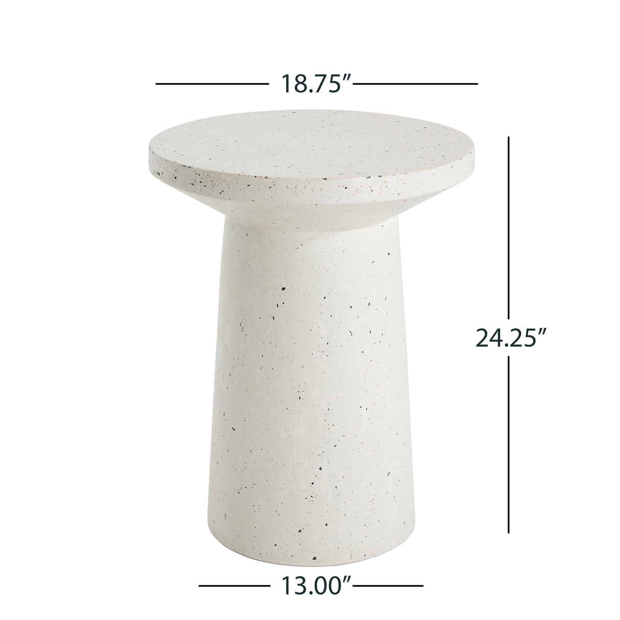 Outdoor 24' H MGO Terrazzo Side Table, White