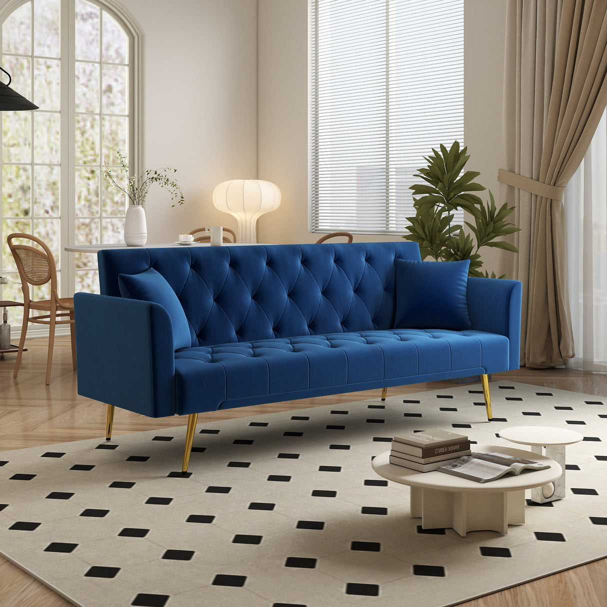 Modern Convertible 72 Inch Foldable Sleeper Sofa