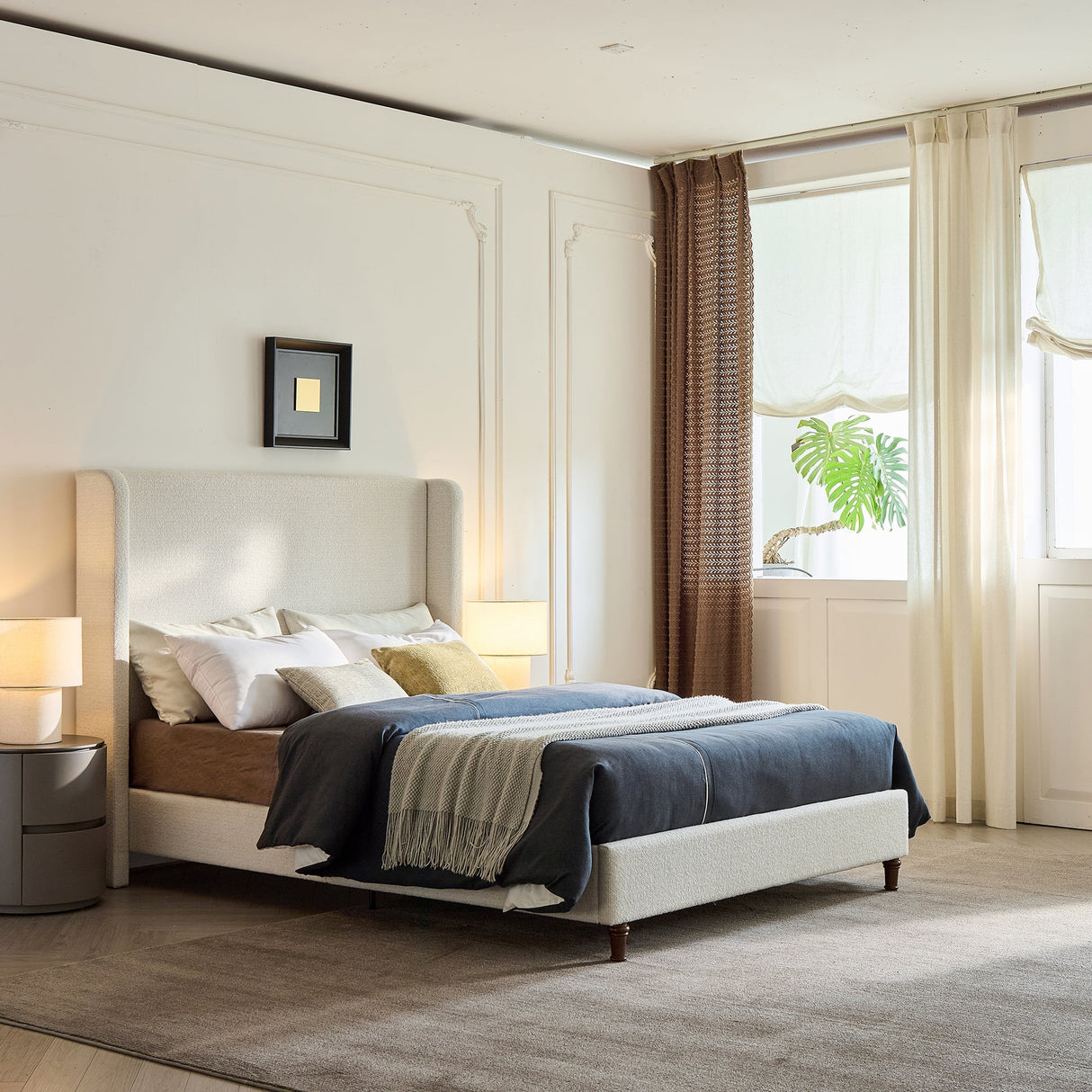 Harper Tall Headboard Upholstered Bed with Elegant Simplicity