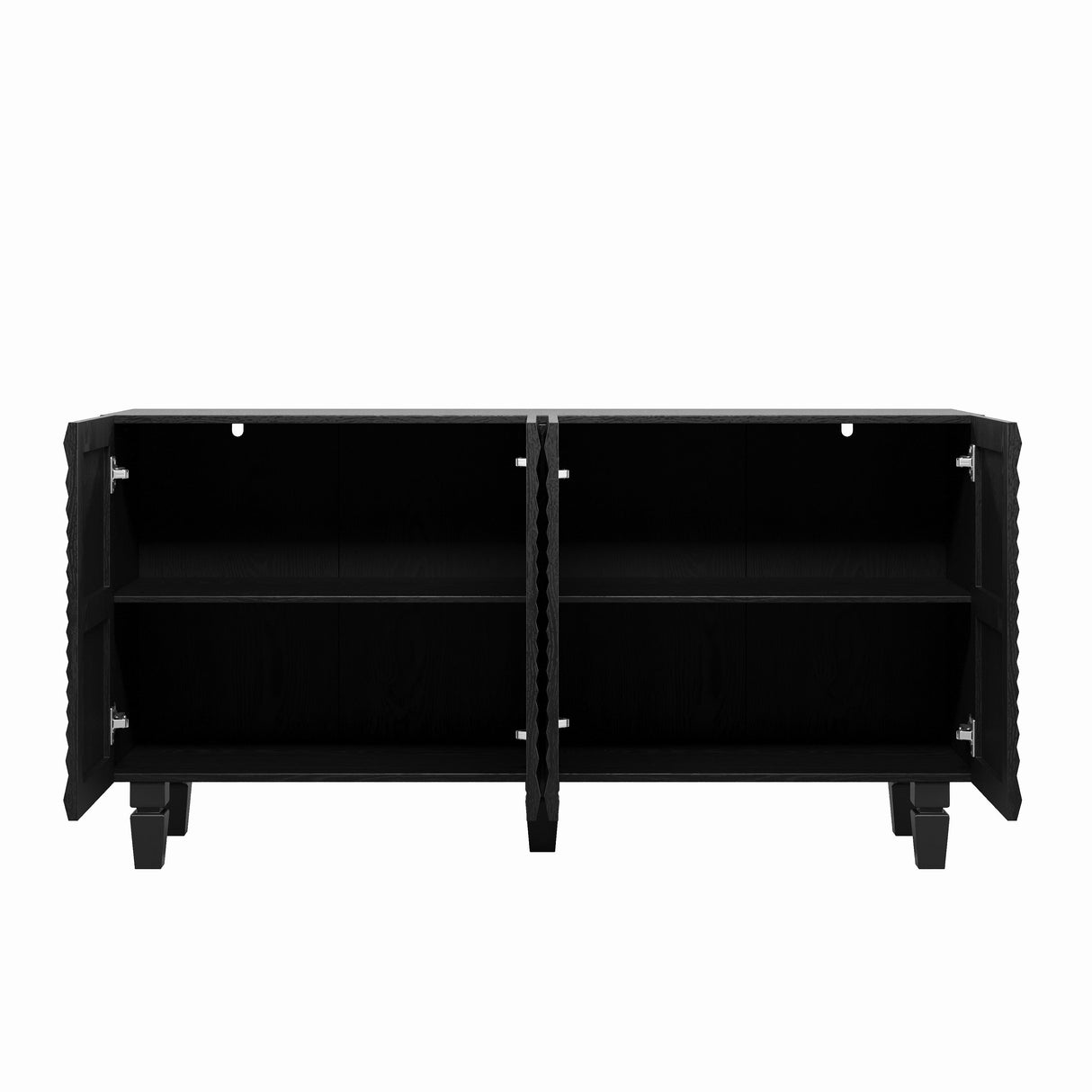 59'' Modern Buffet Sideboard with 4 Sunburst Doors