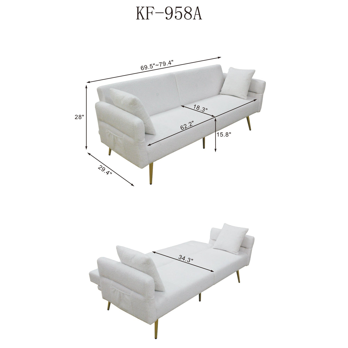 Modern Teddy Upholstered Accent Loveseat Sofa