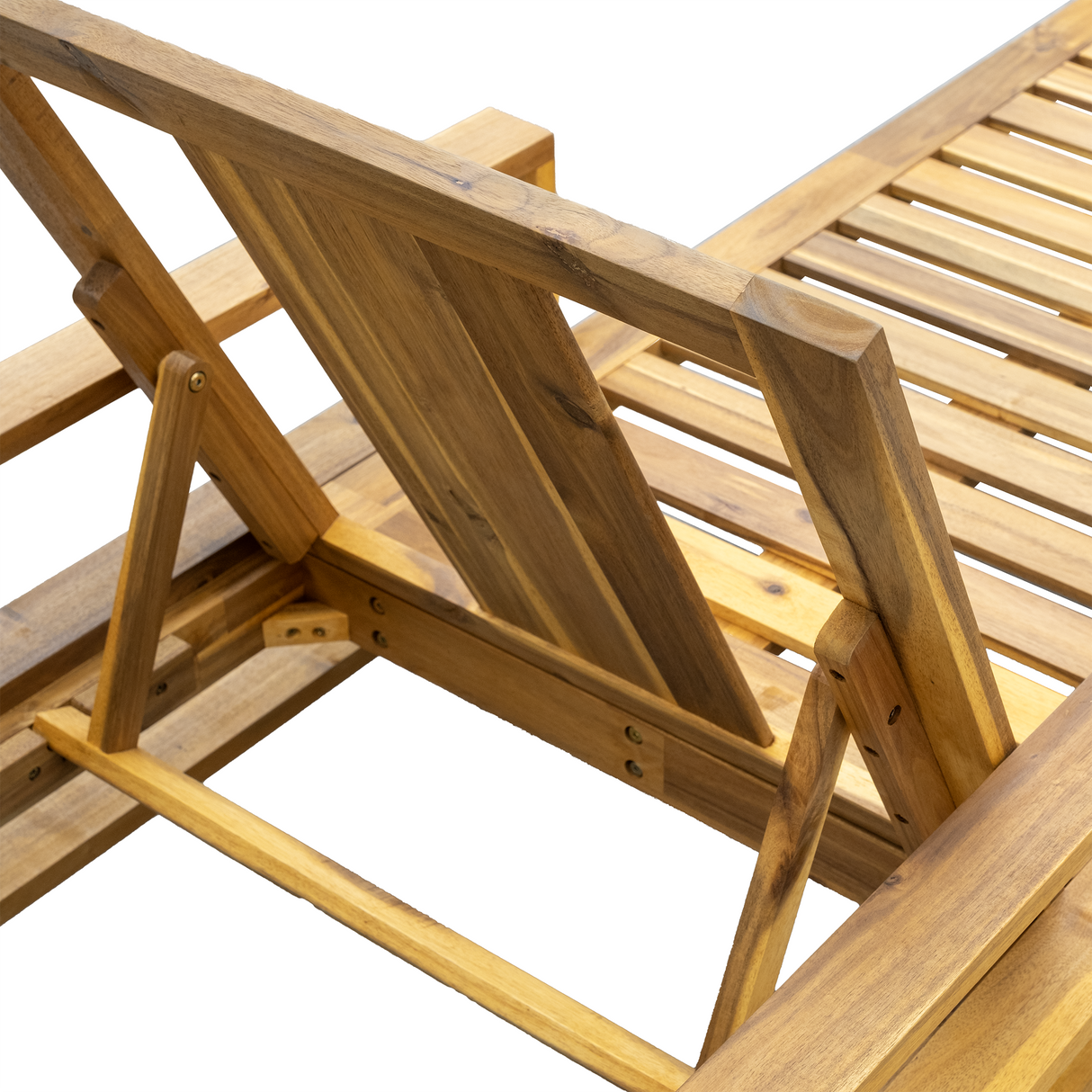 Acacia Wood Adjustable Backrest Outdoor Lounge Chair