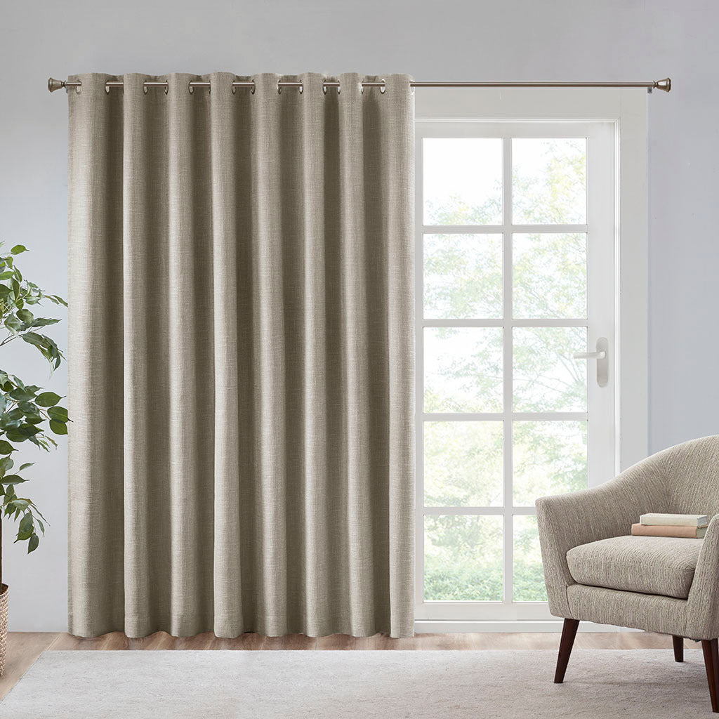 Printed heathered blackout window patio panel