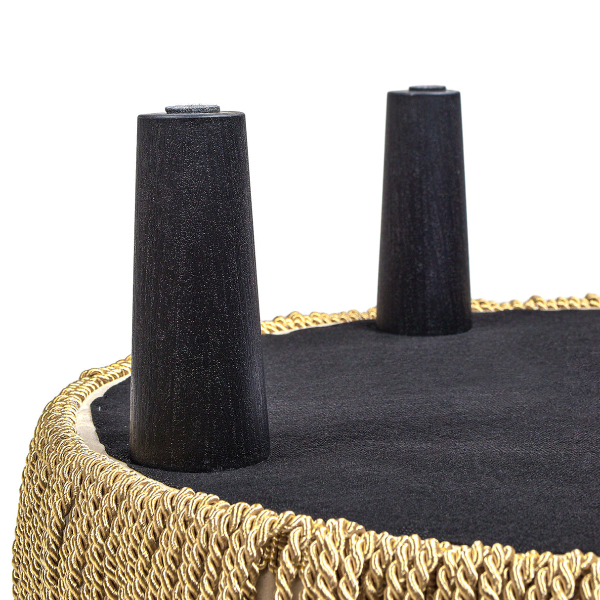 Yolanda 24" Round Upholstered Accent Ottoman in Fawn Brown Velvet