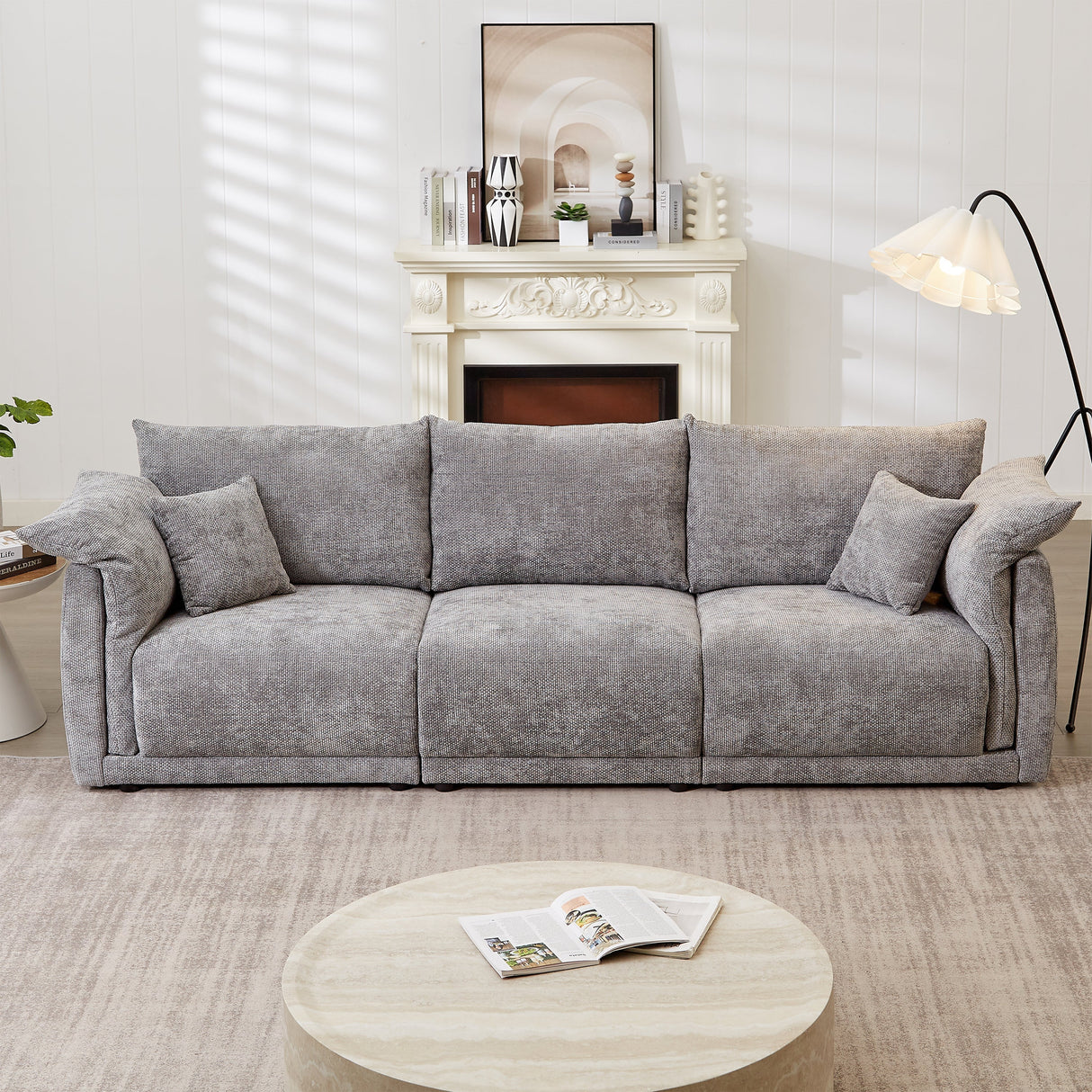 98.5' 3-Seater Sofa in Contemporary Grey