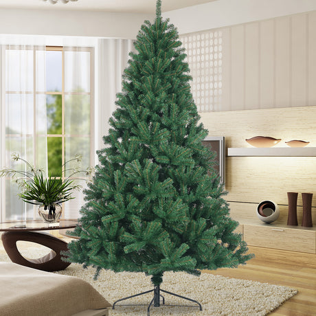 6ft--Christmas-Tree-Full-Natural-Spruce-Fir-Tree-Foldable-Metal-Stand-Unlit-Green-Christmas-Tree