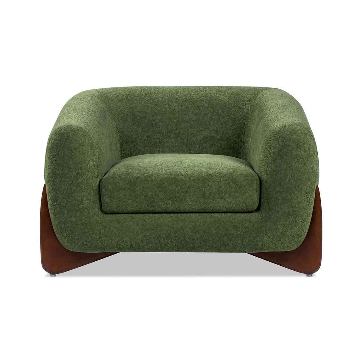 Sherpa Arm Chair with Removable Cushion - Black, White, Dark Green