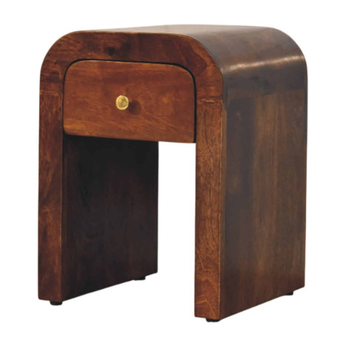 Mini Darcy Chestnut Nightstand with Curved Edges, 1-Drawer
