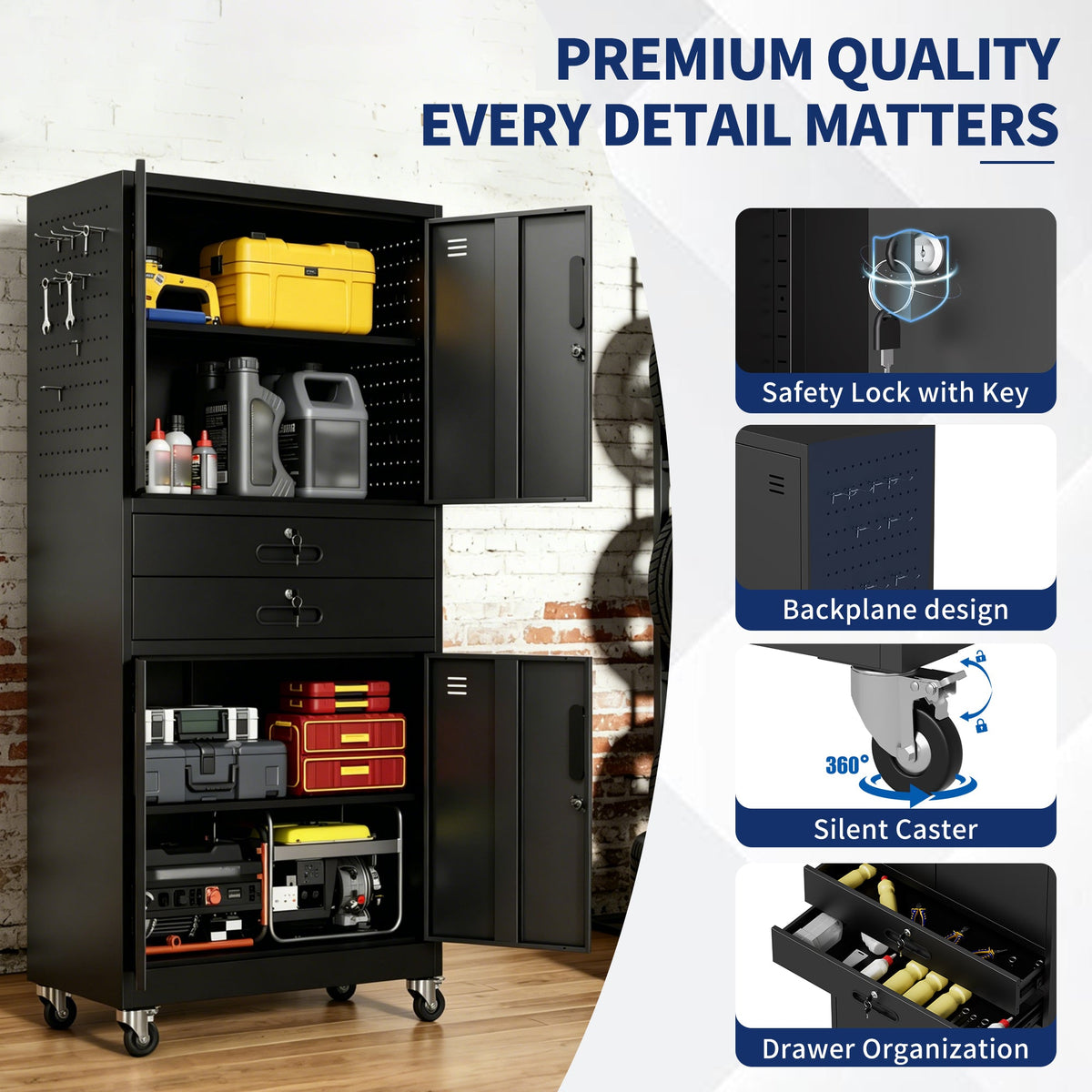 Metal Storage Cabinet with Two Drawers