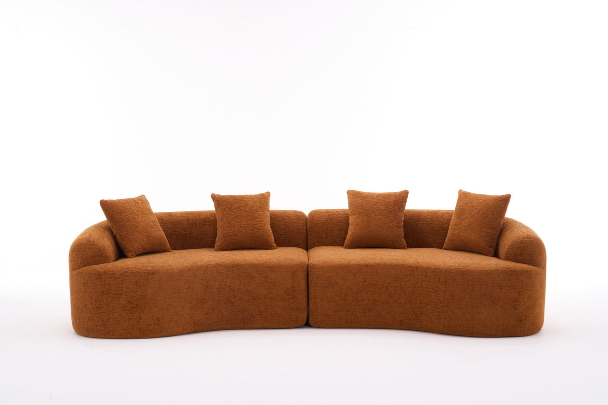 4 Seater Sofa With Fabric, 30D, 60 Hardness Full Sponge, 4 Pillow For Living Room, Home Furniture Sleeper Sectional Sofa For Apartment