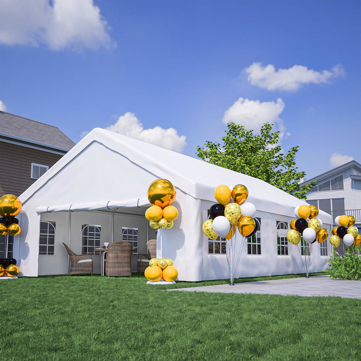 20x32 FT Party Tent with 3 Storage Bags & Removable Sidewalls