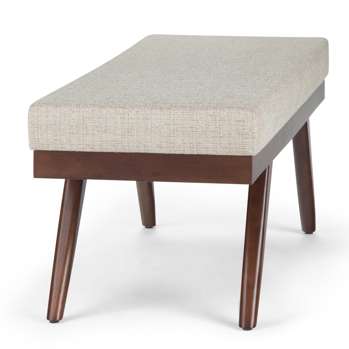 Chanelle - Mid Century Ottoman Bench - Platinum