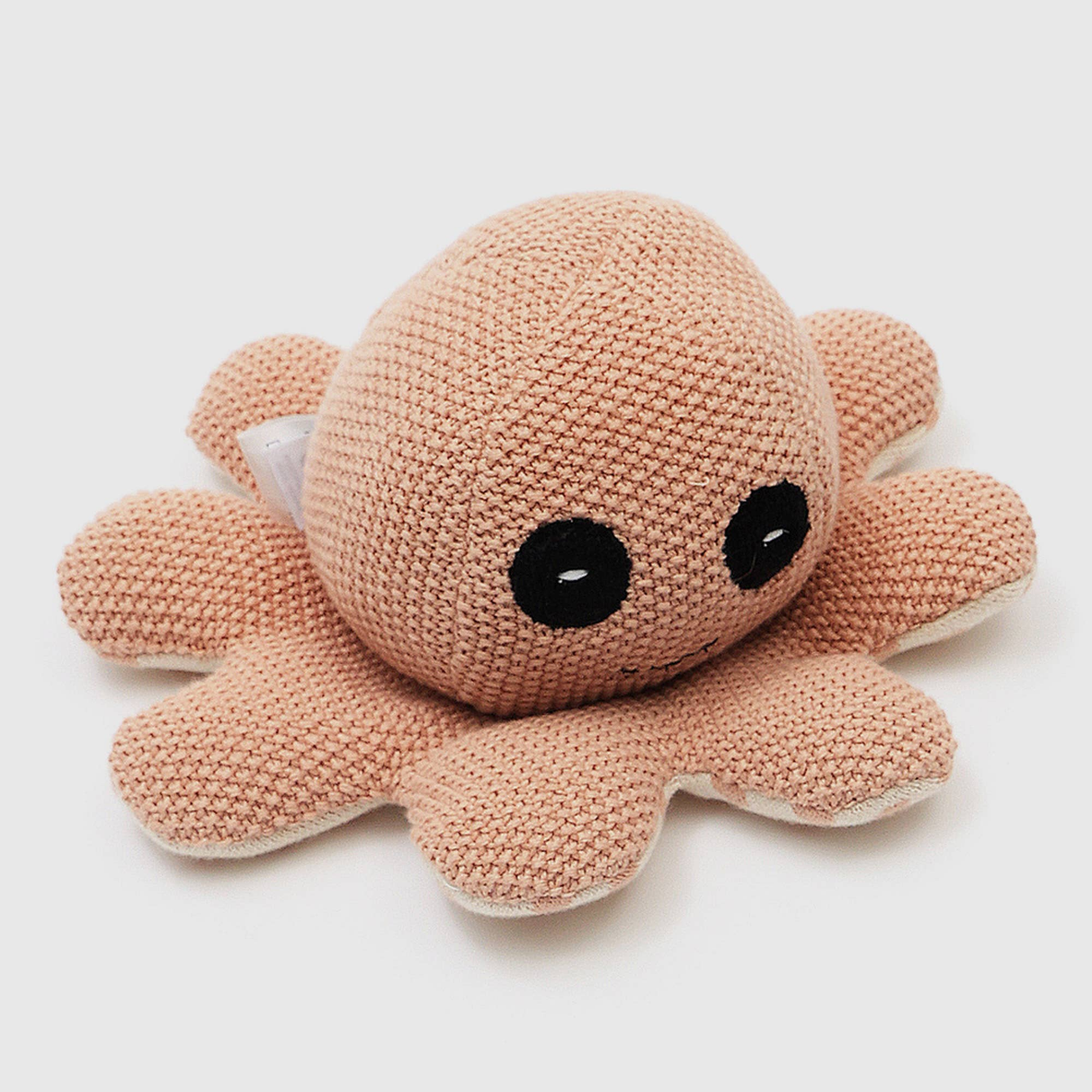 Handmade-Small-Octopus-Plush-Toy,-Peach-Color-Pattern-