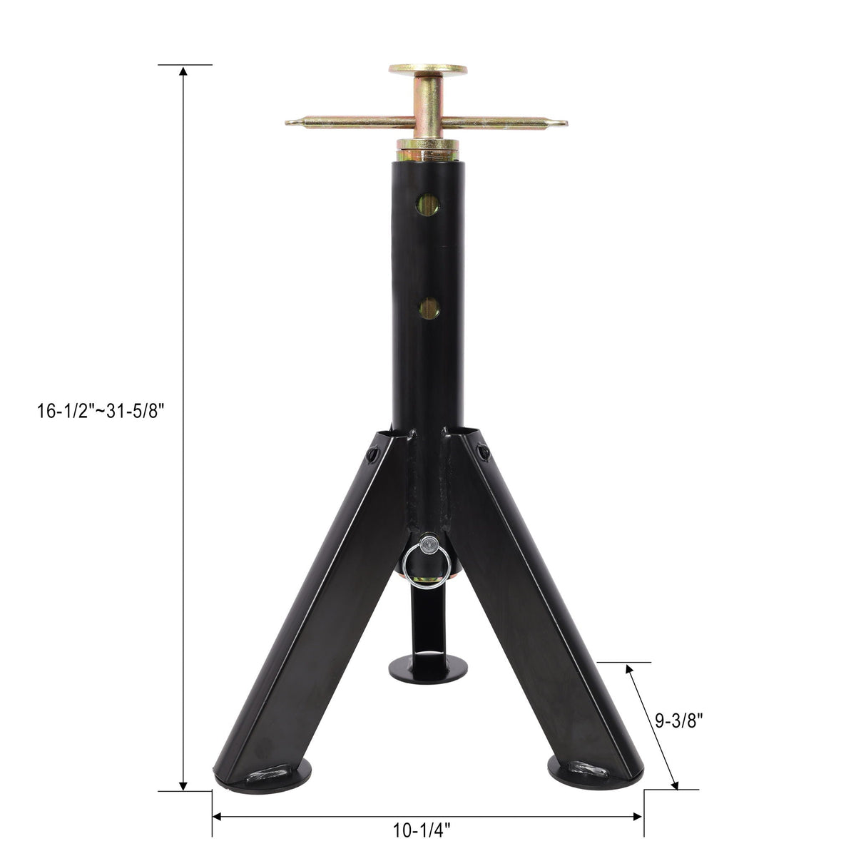 RV Adjustable Telescoping Stabilizer Jack Stand Supports 16" to 30" (Set of 2) - Black