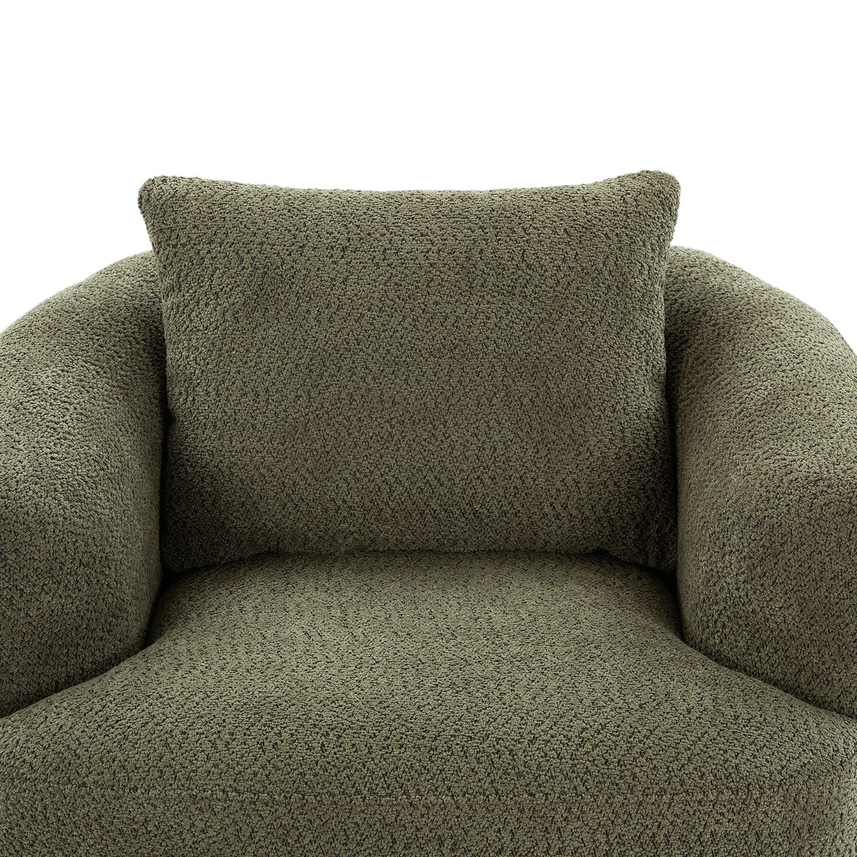 360° Swivel Barrel Sofa Chair With Throw Pillow, Upholstered Accent Chair