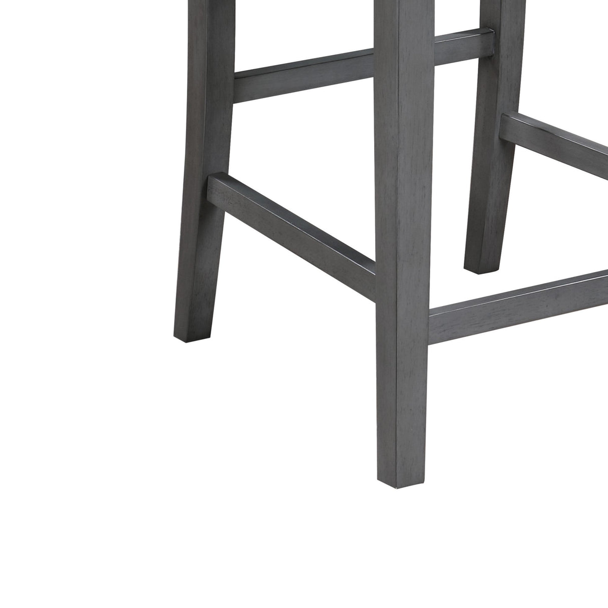 Graham 36' 3-Piece Gray Finish Small Space Counter Height Dining Table with Shelves and 2 Chairs