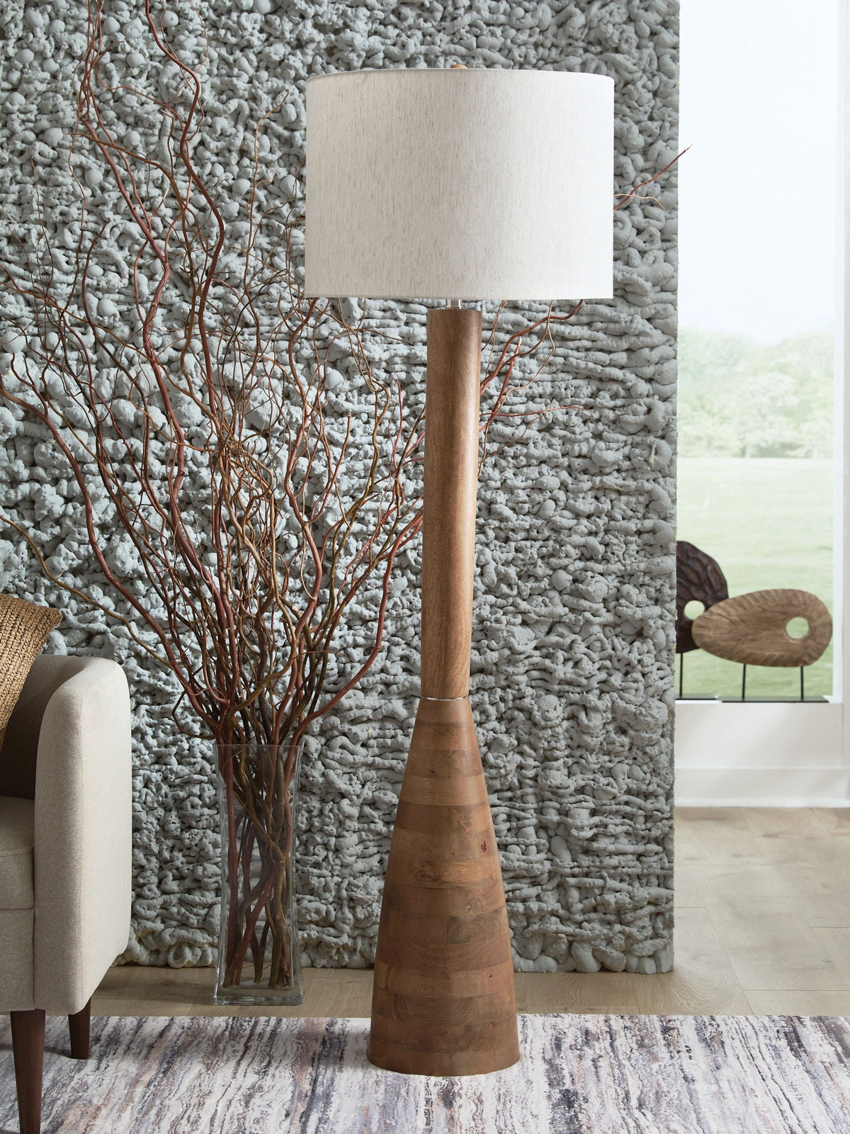 Ailsa - Wood Floor Lamp - Natural Brown