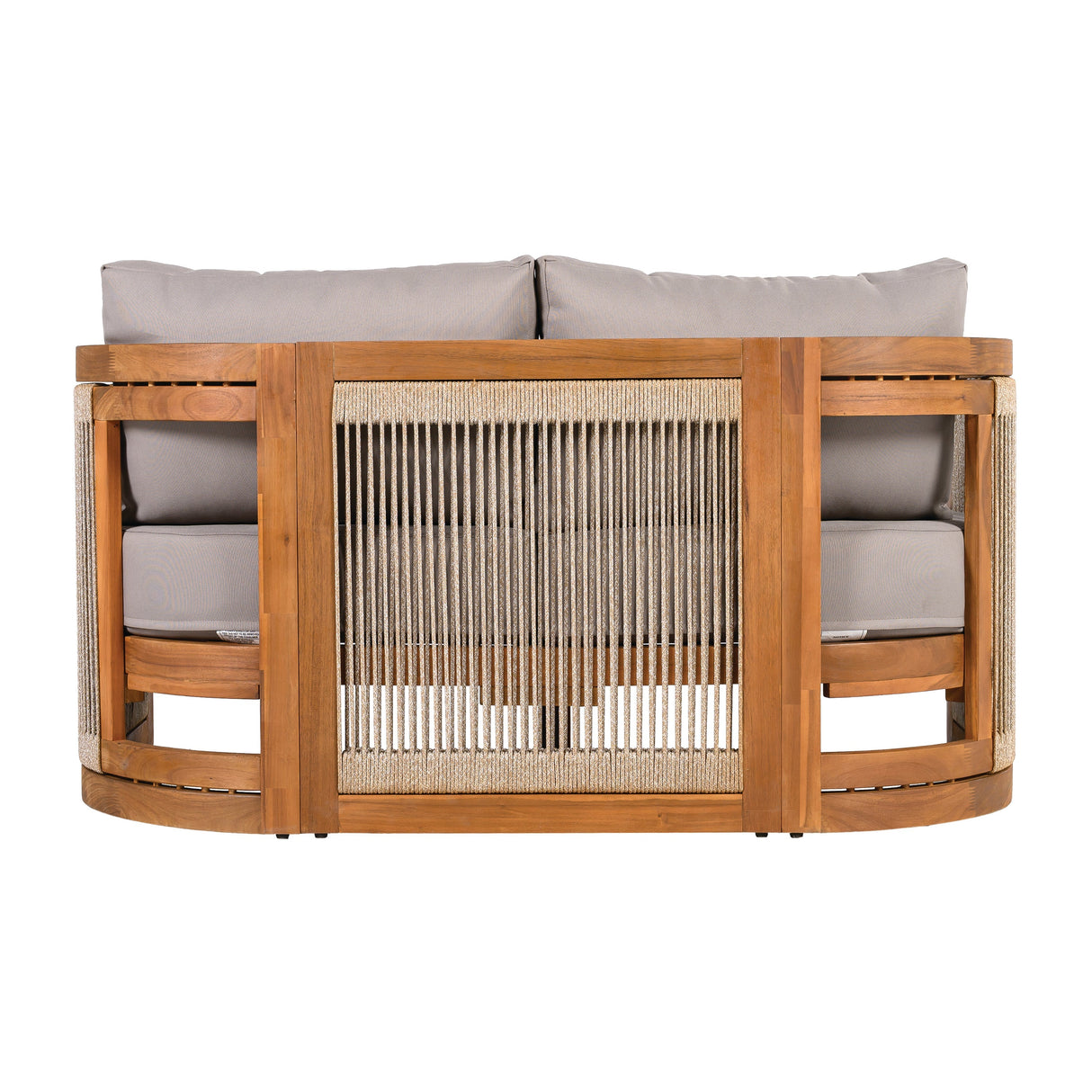 4-Piece Patio Seating Group with Acacia Wood and Woven Rope Accents