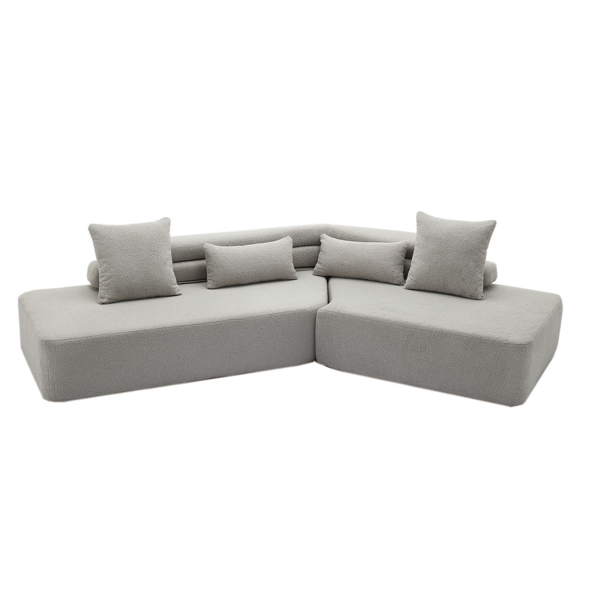 Minimalist Cloud Sectional Couch - 4-Seater in Light Gray