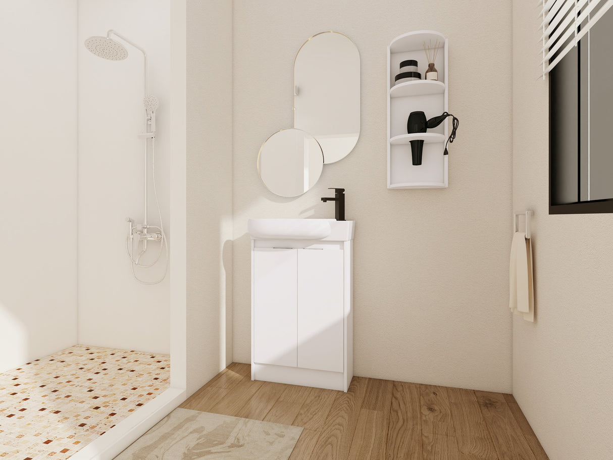 23" Freestanding Bathroom Vanity with Sink and Storage Rack