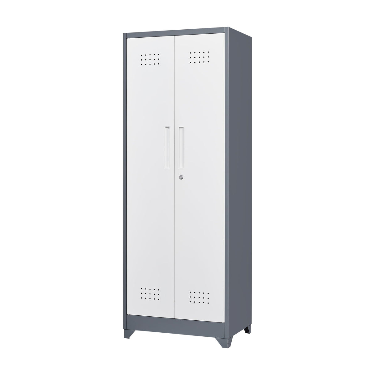 Lockers With Locking Doors, Adjustable Shelves, High Broom Tool Storage Cabinet