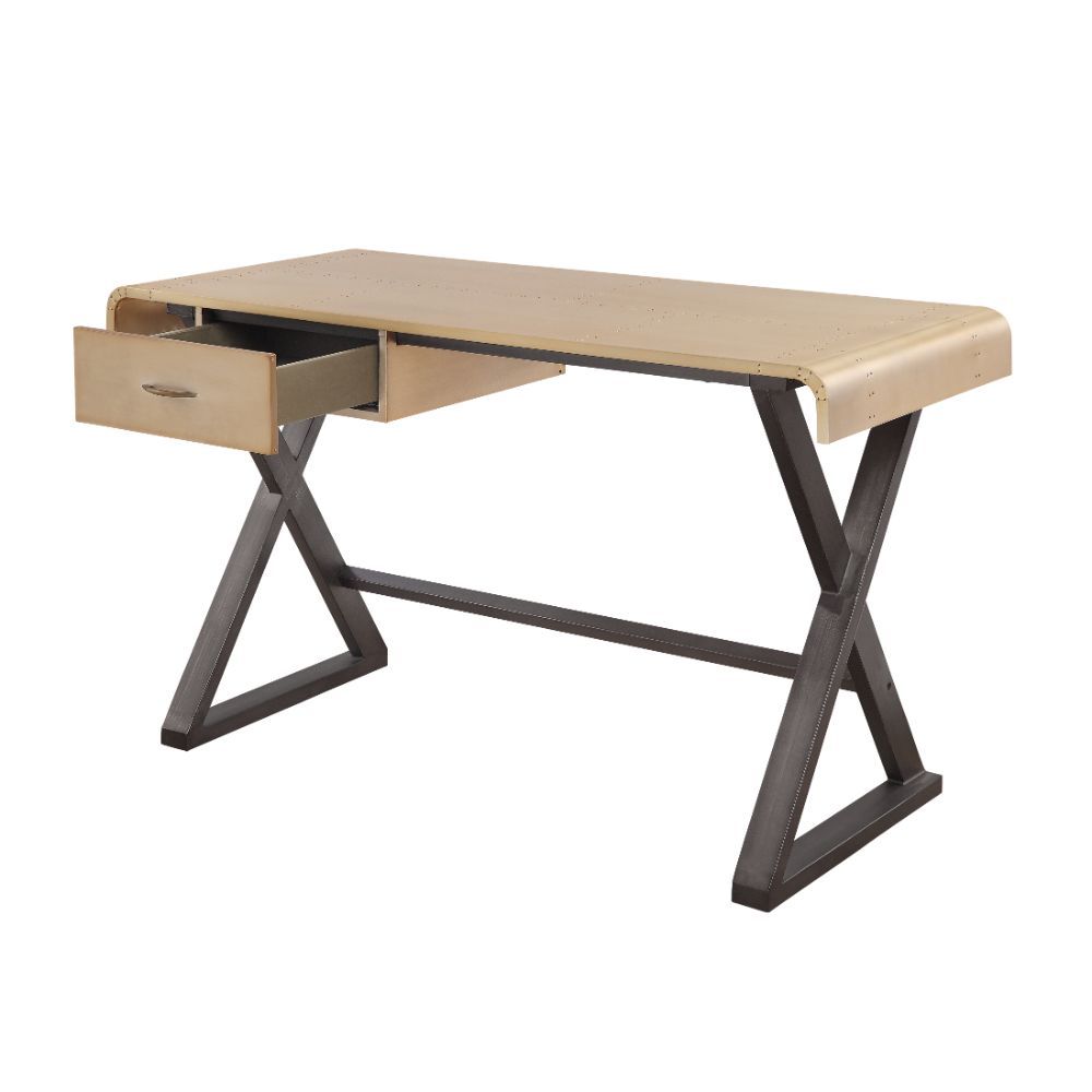 Danton - Executive Writing Desk - Gold Aluminum