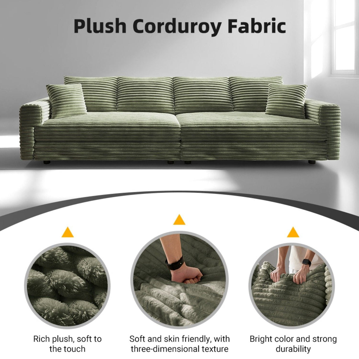 4 Seat Sofa, Deep Seat Couches With Soft Pillows