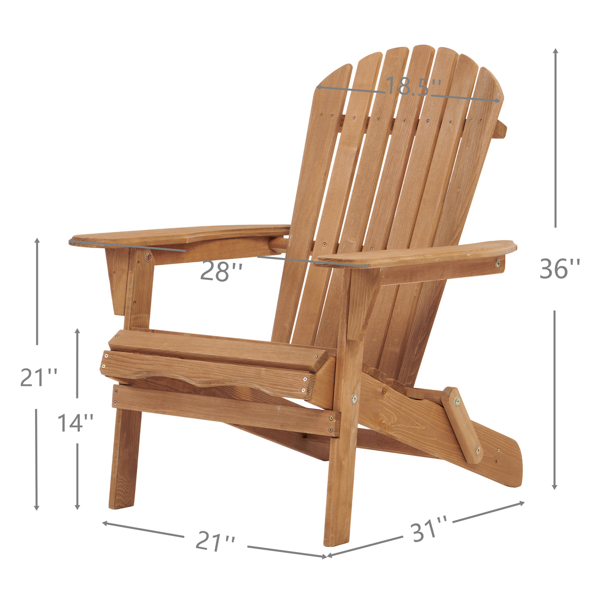 Outdoor Wooden Folding Adirondack Chair Set of 2