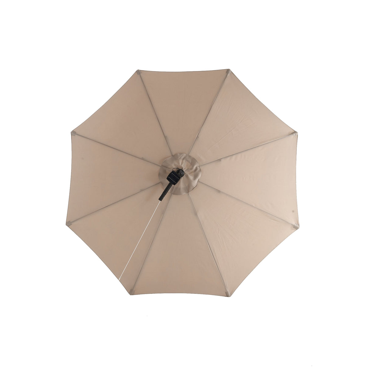 10ft Solar LED Offset Hanging Market Patio Umbrella (Khaki)