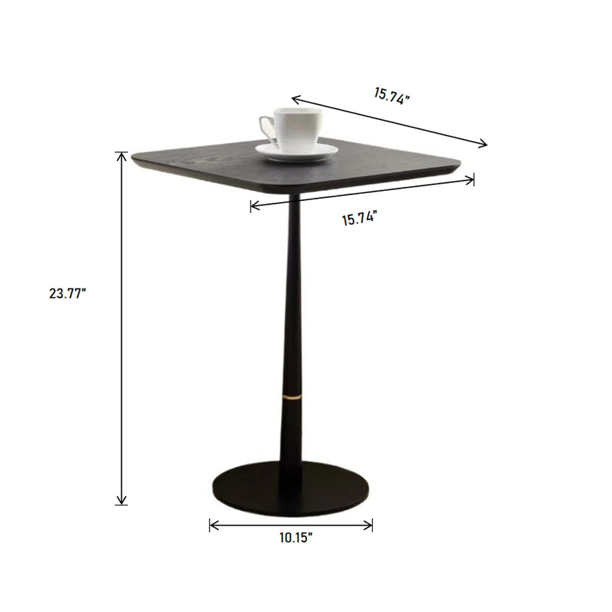 Modern Square Coffee Table And Computer Desk - Black / Gold