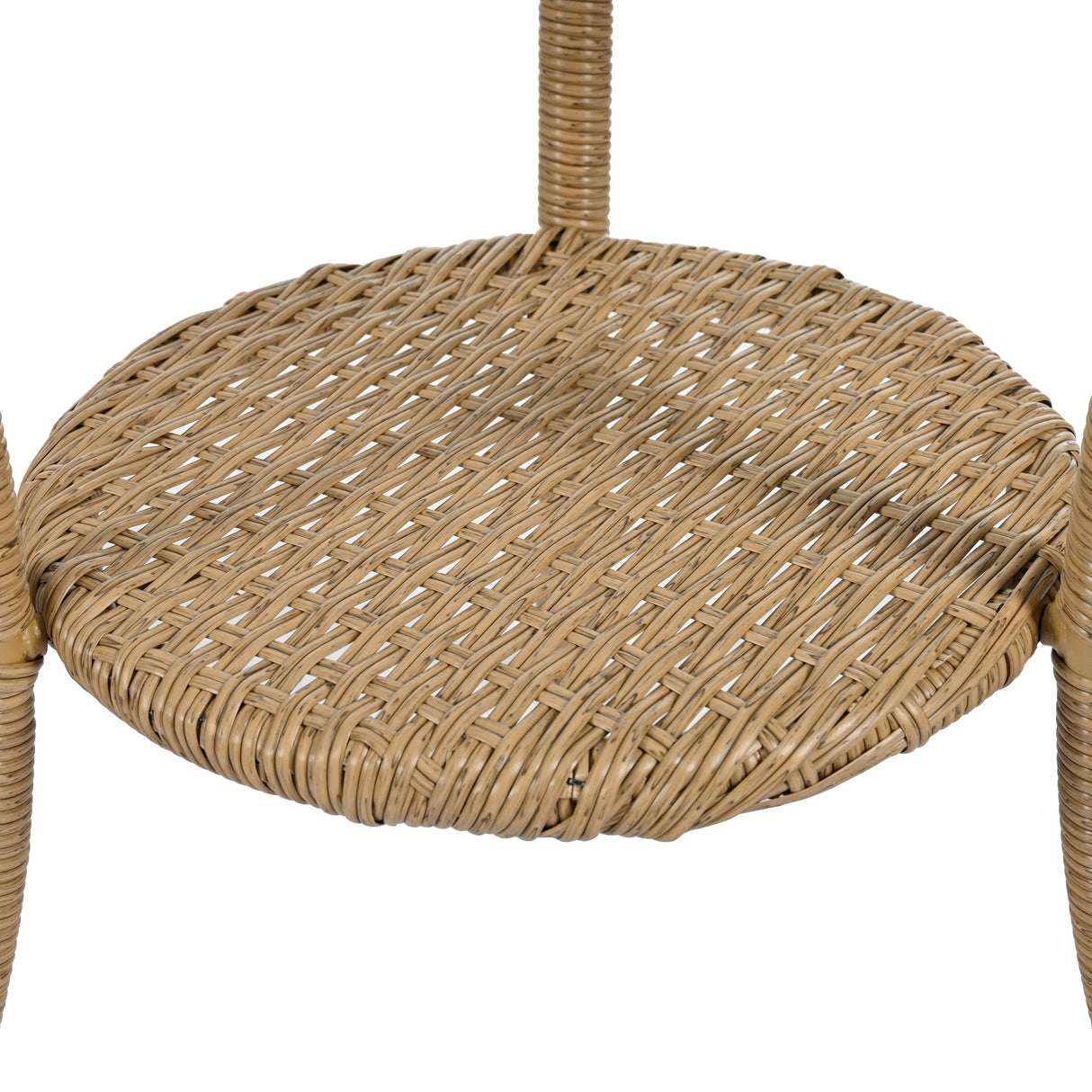 U_STYLE Outdoor Leisure Set with 2 Rattan Chairs & Glass Table