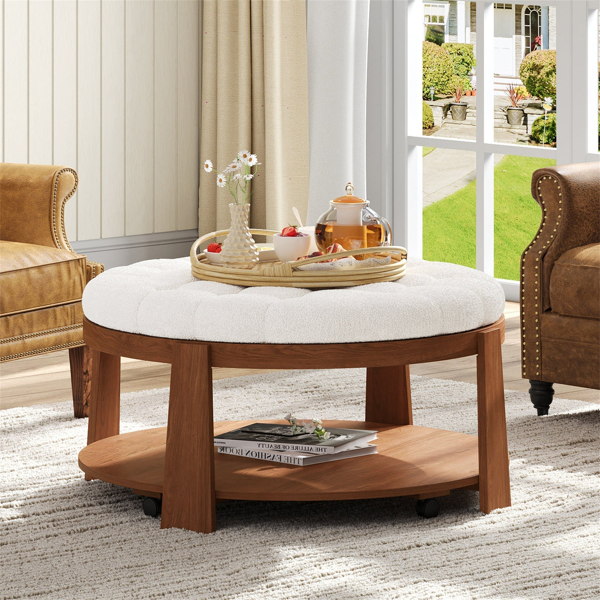 Modern Large Round Ottoman Coffee Table