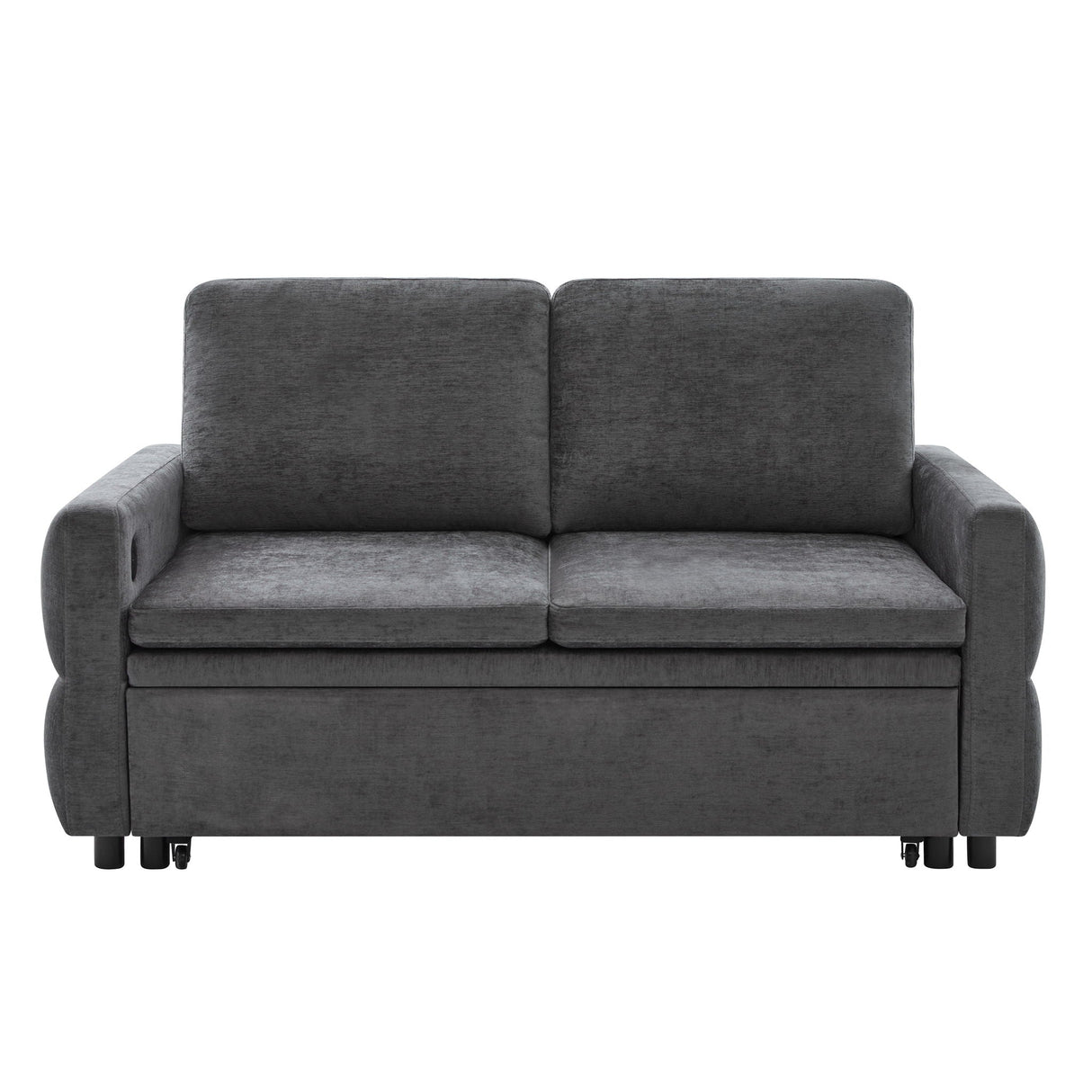 Convertible Sofa Bed Loveseat With Adjustable Backrest And USB Ports