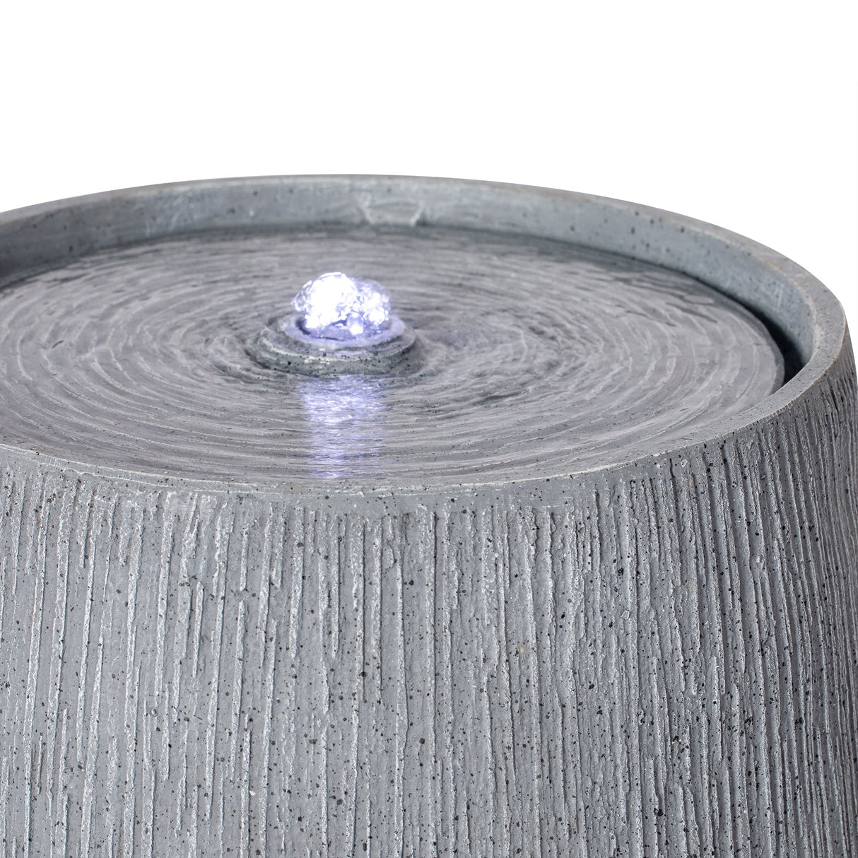 12.99' Gray Polyresin Outdoor Water Fountain with LED Light