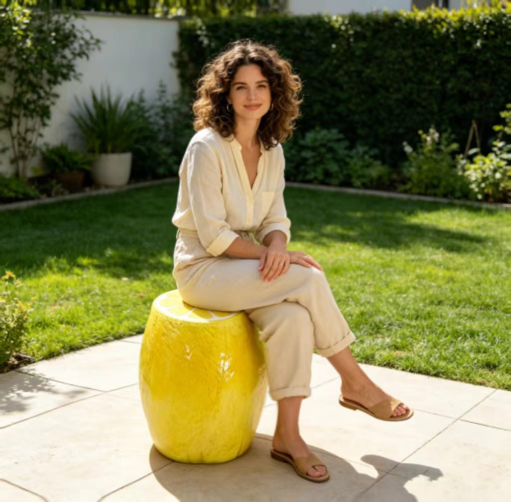 Yellow Lemon Fruit Stool