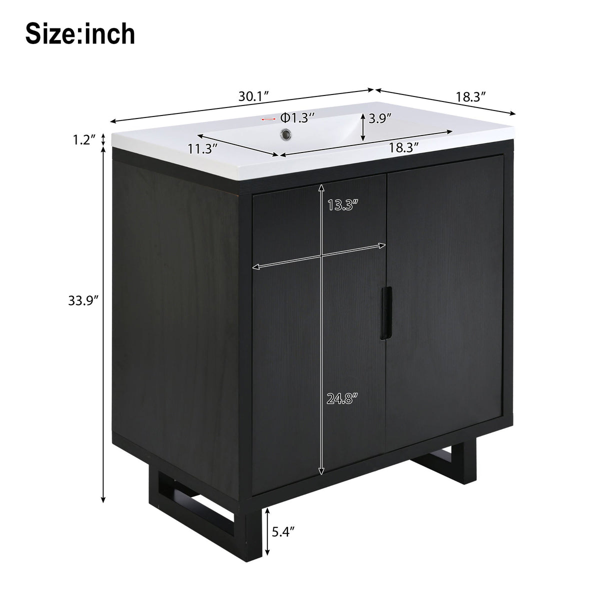30" Bathroom Vanity Set with Sink