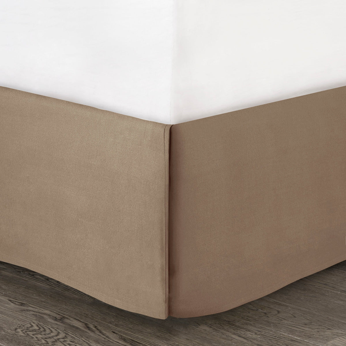 Tan Faux Suede King Comforter Set with Hypoallergenic Filling - 7 Piece