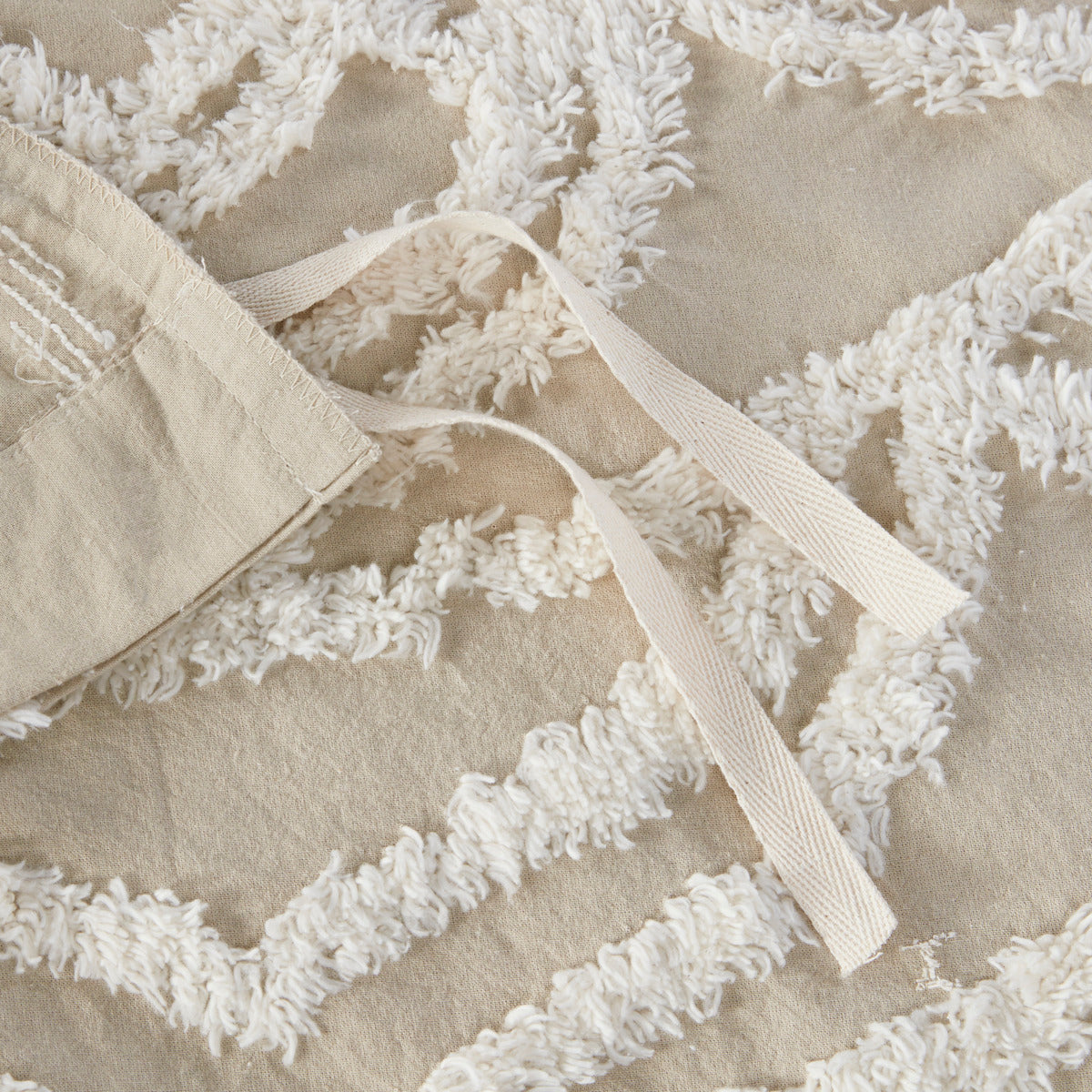 Full/Queen 3 Piece Tufted Cotton Duvet Cover Set