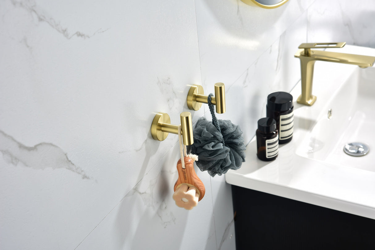 6-Pack Wall-Mounted Stainless Steel Bathroom Towel Hooks