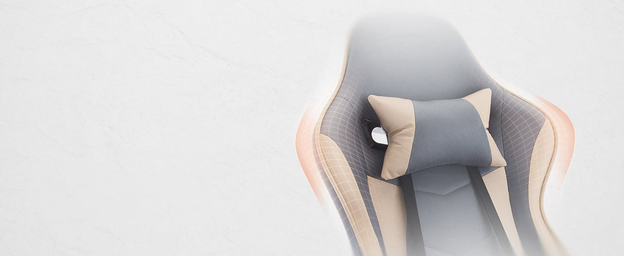 Gaming Chair with Footrest and Massage Lumbar Support